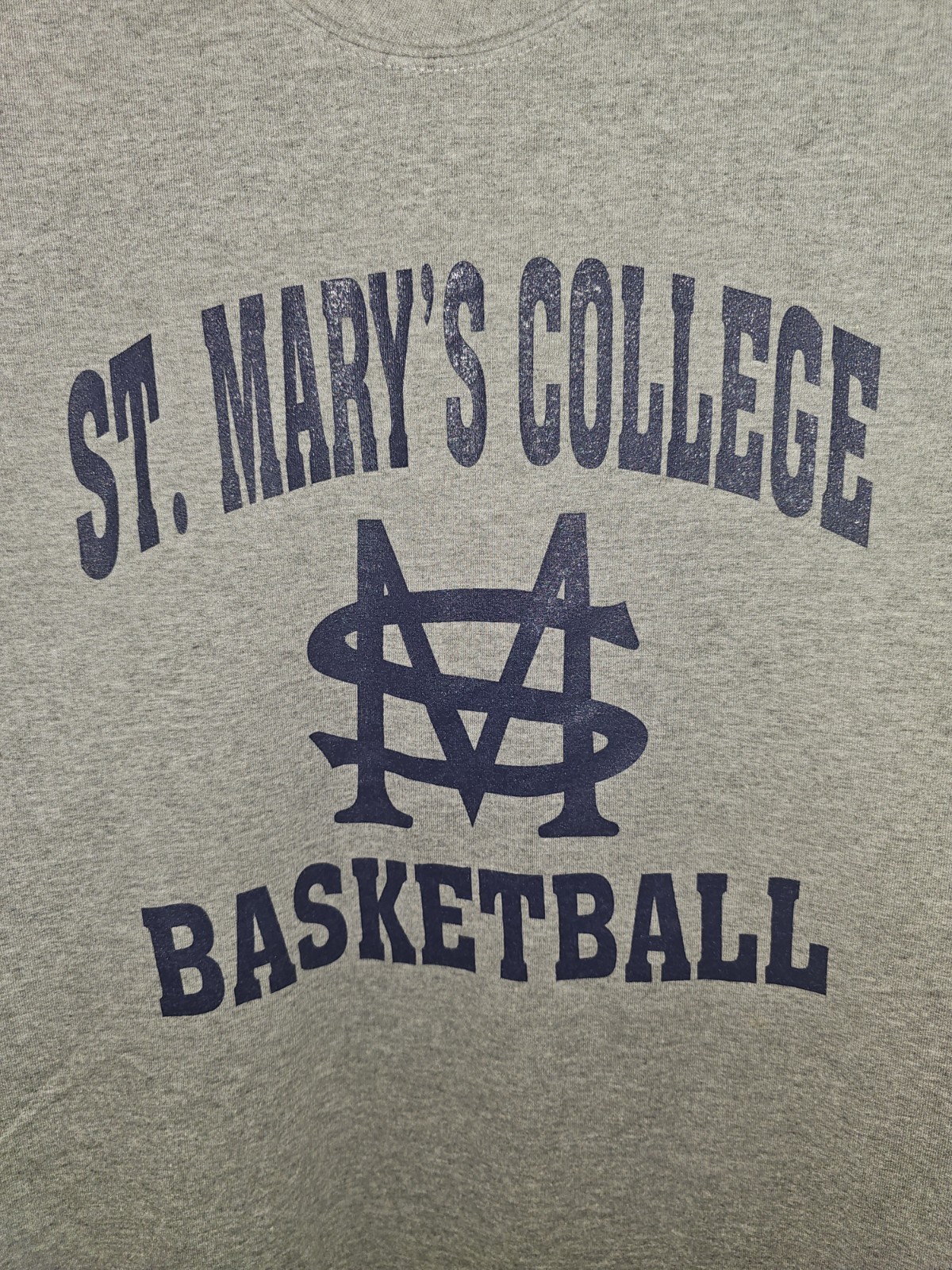 Vintage Saint Marys College Team Issued 2xl Xxl Mens Gray Graphic Logo Tee NCAA