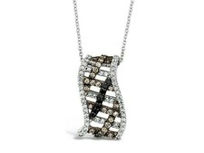 Le Vian 14K White Gold Pendant Blackberry Vanilla/Chocolate Diamonds Jewelry