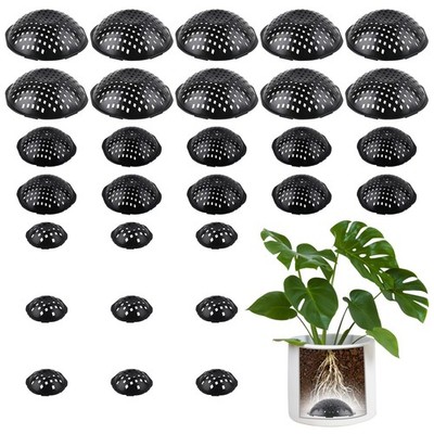 30 PCS Black SemiArc Plastic Planter Bottom Drainage Mesh Mats Bonsai Pots