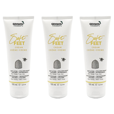 Gehwol Fusskraft Soft Feet Cream 125ml | Seidig glatt mit Milch & Honig 3er Pack