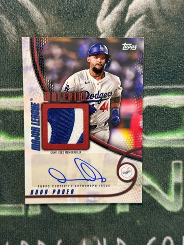 2025 Topps Major League Material Relic GAME USED PATCH Auto RED 3/5 Andy Pages