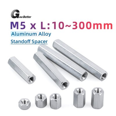 M5 Aluminium Rod Bar Stud Hex Studding Coupling Connector Long Nut Leng 10~300MM