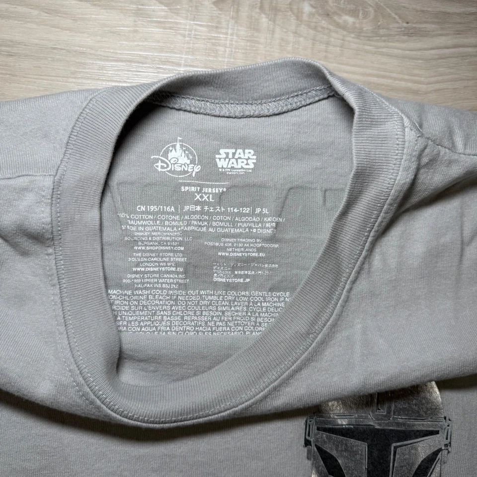 Camiseta deportiva Star Wars The Mandalorian Disney Spirit 2XL gris cromada deletreada Foto 4 de 4