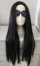 Perruque Femme Cheveux Long Lisse Synthétique Brune + Bonnet. Wig