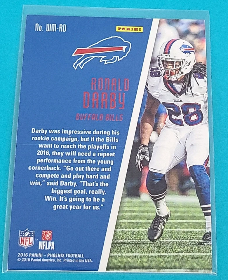 2016 Panini Phoenix Watchmen #WM-RD Ronald Darby Buffalo Bills FOOTBALL Card Q6 - Image 2 of 2