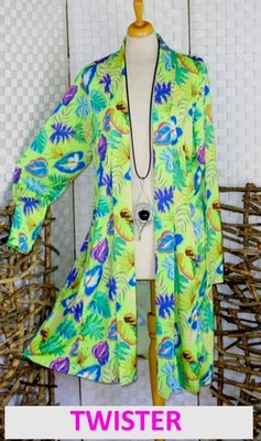 NEU TWISTER Designer LANG Jacke COLOR LIME bunt Gr. 2 44 46  + A Linie Swinger