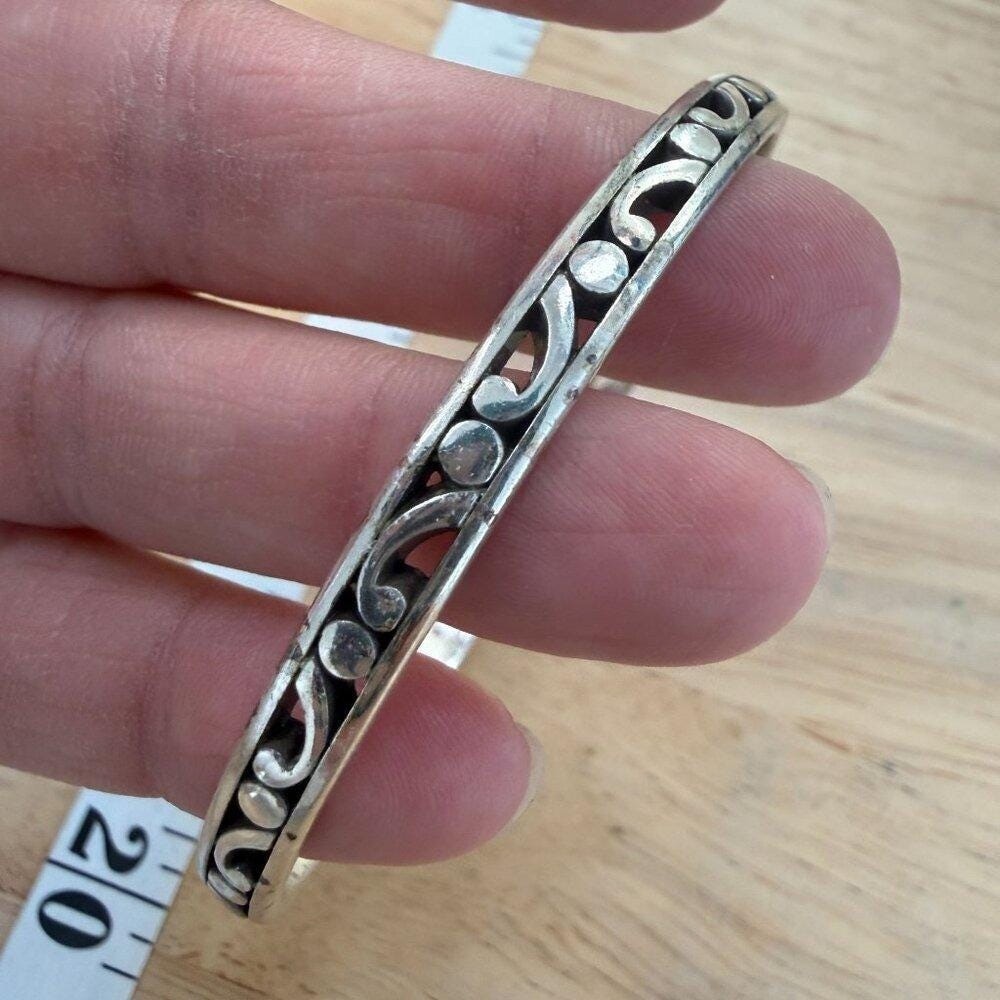 Brighton Silver Scrollwork Design Bangle Bracelet… - image 5