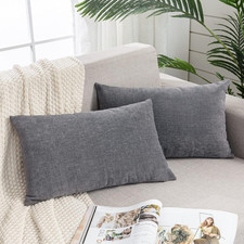 Lumbar Support Pillow Decorative Rectangle Throw Pillow Covers 12"x20" Inch Set