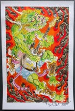 Original Tim Lehi Traditional Tattoo Flash Sheet Hand Signed Stamped Rory Oni