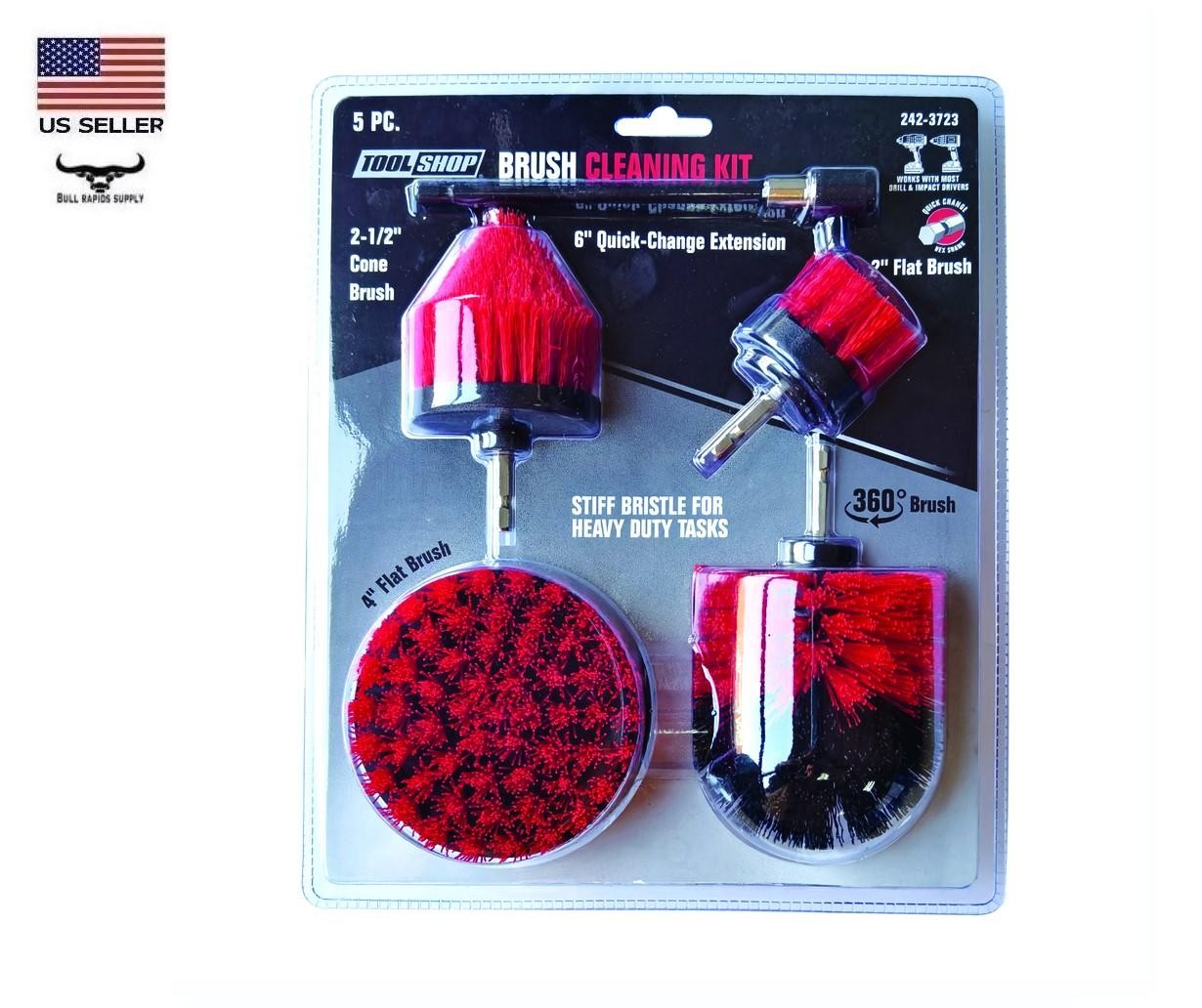 Brush Cleaning Tool Kit 1/4" Hex Shank Medium Bristle