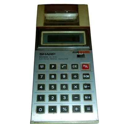 Sharp EL-8180 Elsie Mate Electronic Printing Calculator Vintage Silver Japan