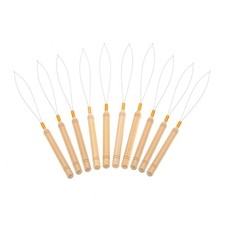10Pcs Hair Extension Loop Needle Threader 22.3cm Micro Loop Nano Beads Device