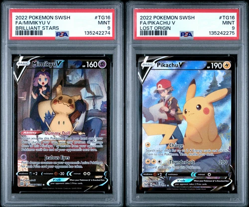PSA 9 Mimikyu VTG16/TG30 & Pikachu TG16/TG30 Pokemon Trainer Gallery *SEQUENTIAL
