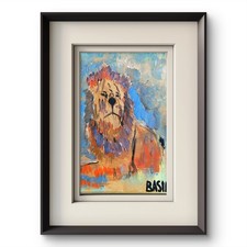 Expressive Lion Portrait Original Acrylic Painting 11x14 Wildlife Art on Paper