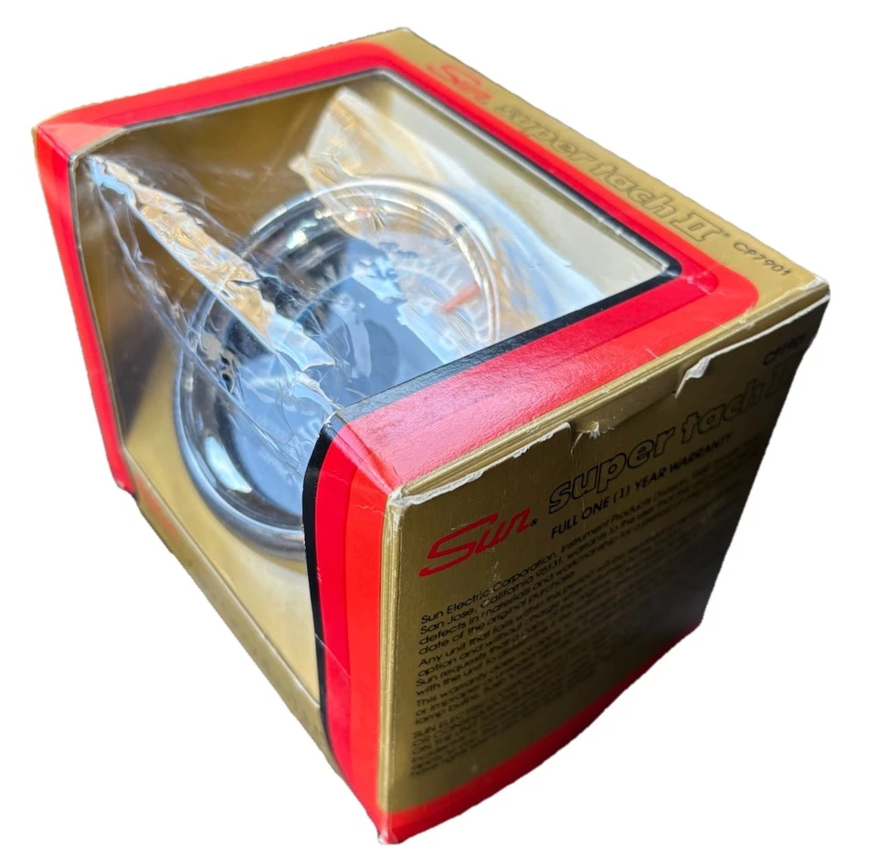 NOS 1981 Sun Super Tach II Model CP7901 8000 RPM Tachometer 4 Wire Made in Japan - Image 2 of 4