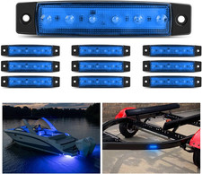 Set of 10 PCS 3.8" Blue LED Side Marker Lights for Trailer, Trucks, RVs Boats