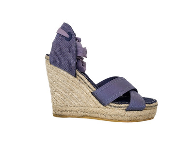 SCARPE SANDALI DONNA APEPAZZA 501342 SANTA FE' TESSUTO BLU ZEPPA ALTA PLATEAU