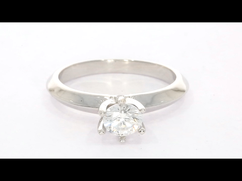 Genuine Round Diamond I1 H 0.70 Ct Solitaire Engagement Ring 14K Gold Size 4-12 - Video 1 of 1