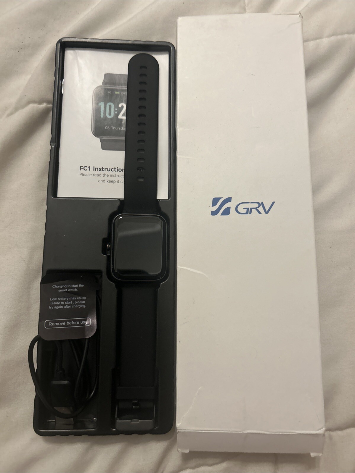 GRV FC1 Unisex Adult Green Waterproof Heart Rate Monitor Smartwatch