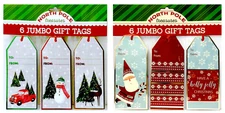  North Pole Treasures 6 Jumbo Christmas Gift Tags 