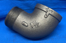 BLACK MALLEABLE IRON 90  STREET ELBOW 1-1/2" THREAD