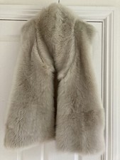 Long Shearling Gilet Vest Reiss Beige M Uk12 Eu40 Us8