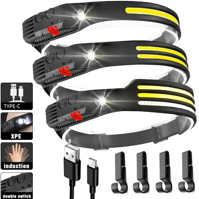 OLOTOS LED KOPFLAMPE USB LAUFLAMPE TASCHENLAMPE 5 LICHTMODI LED Stirnlampe COB Kopflampe Sensor Scheinwerfer Wiederaufladbar XPE Wasserdicht