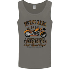 Vintage Classic Motorcycle Motorbike Biker Mens Vest Tank Top