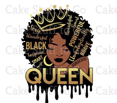 Queen Diva Black/Ethnic Edible Cake Topper Decoration
