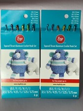 Boye Tapered Throat aluminum Crochet Hook Set - 2 Packs - 12 Pcs Total NWT