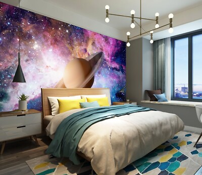 3D Planet Saturn M6297 Tapete Wandbild Selbstklebend Abnehmbare Aufkleber Romy