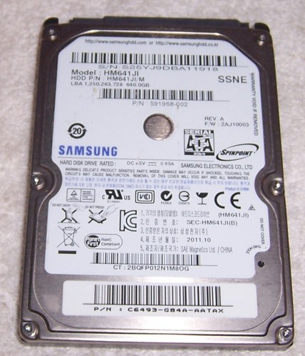 Samsung 640 Gb 2.5" HARD DRIVE HM641JI