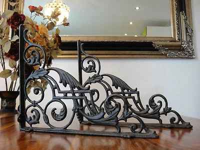 Regalwinkel Set 33x27 Eisen Guss Jugendstil Regalträger Antik Regal Winkel Edel - Bild 1 von 4