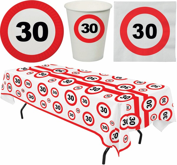 Geburtstags Party Set Deko 30 Jahre Geburtstag Partygeschirr Tischdecke 33 Tlg.-image