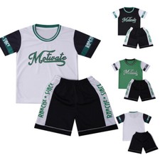 Kids Boys Set Training Suit Tracksuit Outfits Short Sleeve Costume Workout Gym