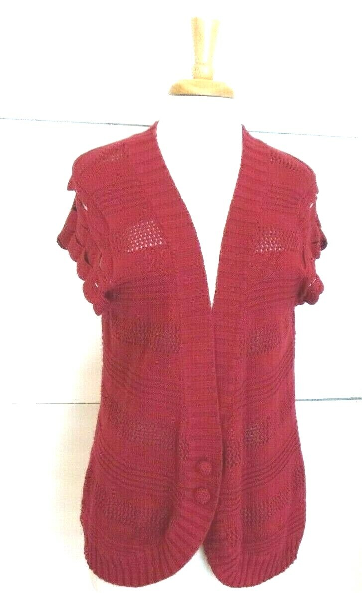 Willi Smith Womens XL Burgundy Cardigan Sweater 2 Button Front Ready to Ship