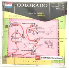 Colorado State Tour Series 3d View-Master 3 Reel Packet NEW SEALED Map Cover