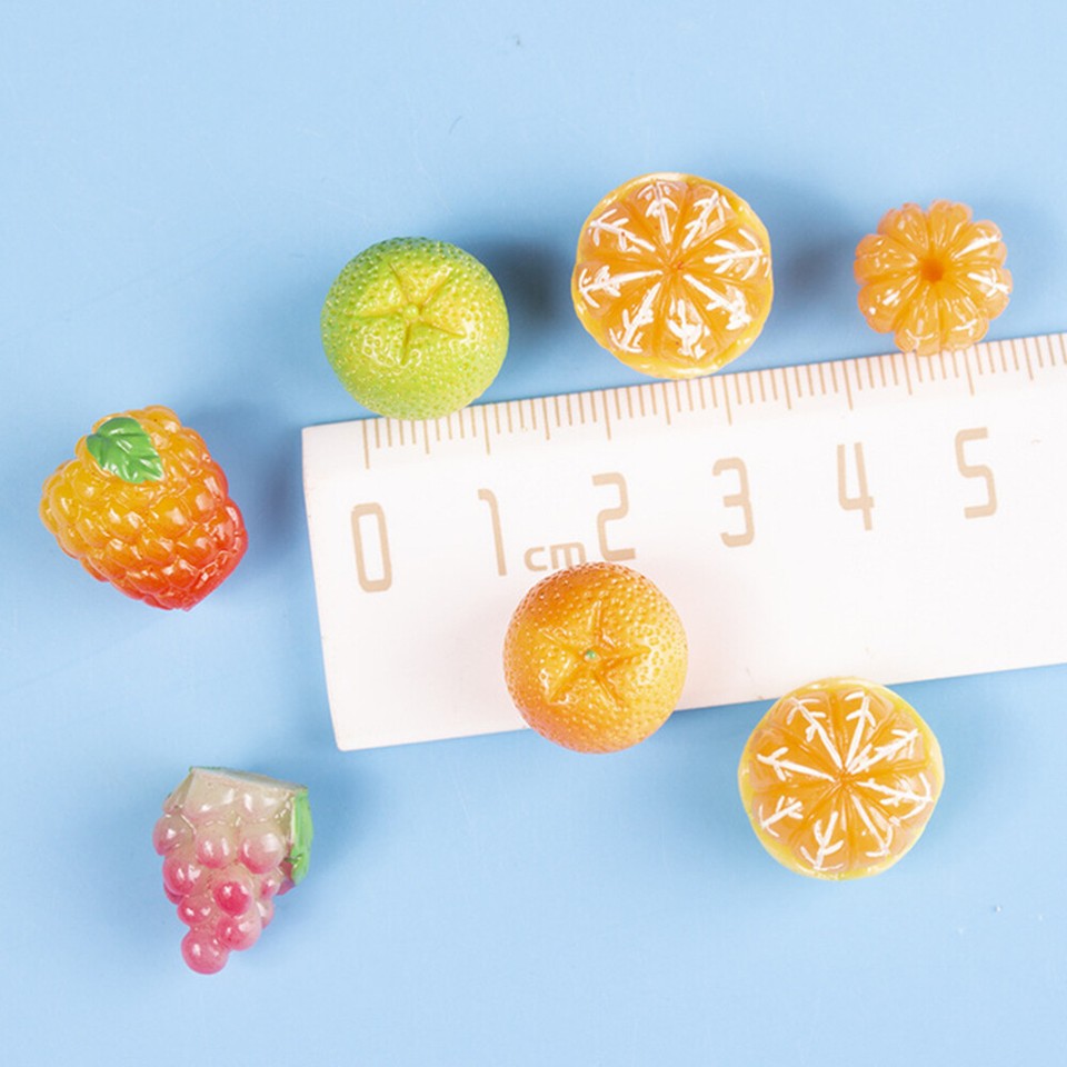 50 Pcs Stickers for Baby Shower 3d Fruit Charms Accessories Resin