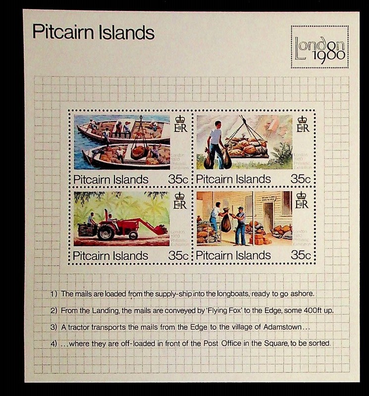 PITCAIRN ISL. Sc 192 NH SOUVENIR SHEET OF 1980 - LONDON EXPO - (DL24)