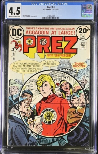 Prez #3 CGC VG+ 4.5 1974 Joe Simon story Jerry Grandenetti cover and art