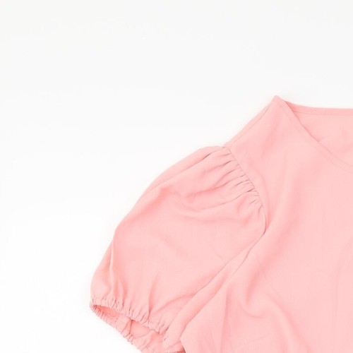 Dorothy Perkins Womens Pink Polyester Blend Blouse Size 14 Roll Neck - Peplum - Picture 3 of 12