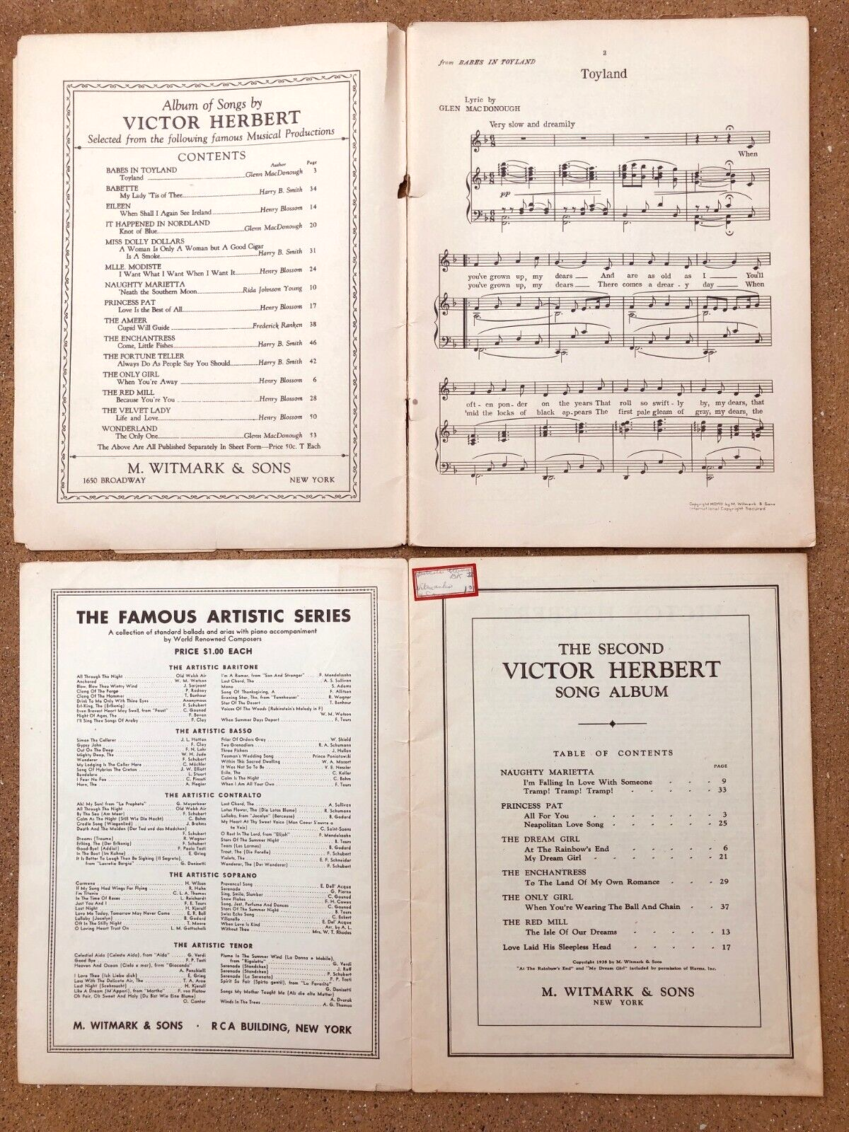 SAOLA 9 VICTOR HERBERT l'UNICA RAGAZZA indovino LADY SLIPPER spartiti broadway