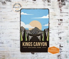 Kings Canyon National Park Sign Rustic Wall Decor Cabin California 108120086023