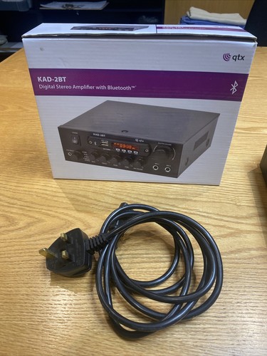 QTX KAD 2BT Digital Stereo Amplifier With Bluetooth 55w Tuner USB SD