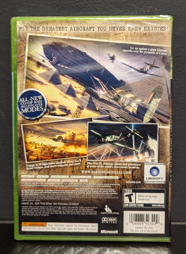Blazing Angels 2 Misiones Secretas de la Segunda Guerra Mundial Xbox 360 Completo Sellado de Fábrica ¡NUEVO! Foto 2 de 4