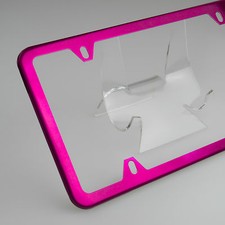 New Slim License Plate Cover Frame Holder 4 Hole Stainless Steel Chrome Hot Pink New Slim License Plate Cover Frame Holder 4 Hole Stainless Steel Chrome Hot Pink