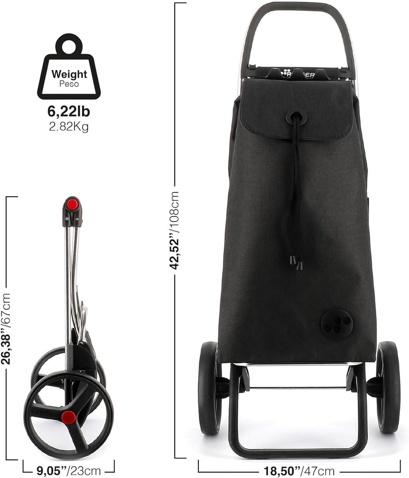 Foldable Grocery Shopping Cart with Wheels Collapsible Personal
