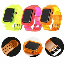 For Apple Watch Series 8/7/6/5/4/3/SE Clear Rugged Case with Band Strap 41/45mm