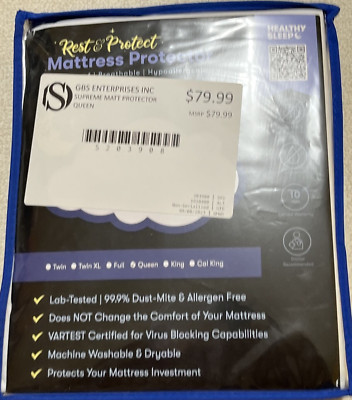 Rest & Protect Supreme Mattress Protector Queen Size Breathable Hypoallergenic