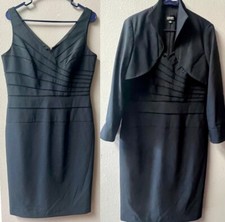ADRIANNA PAPELL COTTON/MESH DRESS WITH BOLERO JACKET WOMENS SIZE 10